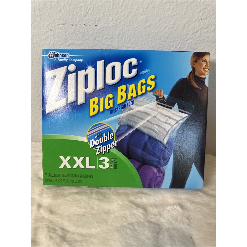Ziploc Big Bags - 3 Jumbo XXL 20 Gallon Organization & Storage NEW Discontinued